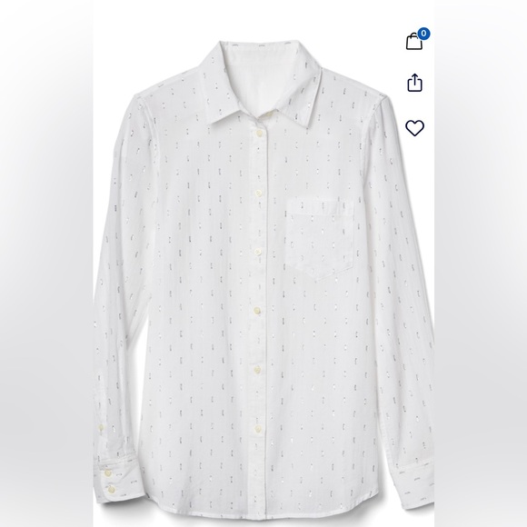 GAP Tops - NWT Metallic Fitted Boyfriend Shirt